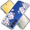 for Samsung Galaxy S26 Plus Case Flowers and Marble [Buffertech 6.285ft Military-Grade Drop Protection] [Anti Peel Off Tech] S26+ Clear TPU Bumper 5G Phone Cover Design (Foliolosa)