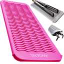 ANGENIL Resistant Silicone Mat Pouch for Hair Straightener Professional Beach Wave Curling Iron 2 in 1, Titanium Ceramic Flat Iron, Curling Wand, Crimper Hair Iron Tools, Food Grade Silicone, Pink