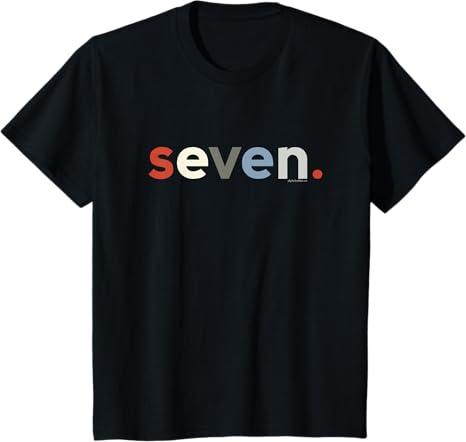Kids 7th Birthday Shirt Boy 7 Year Old Seven, Age 7 Party Ideas TShirt, Size Small