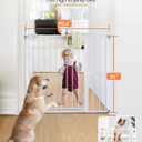COMOMY 36" Extra Tall Baby Gate for Stairs Doorways, Fits Openings 29.5" to 40.6" Wide, Auto Close Sturdy Safety Dog Gate for House, Pressure Mounted Easy Walk Through Pet Gate with Door, White