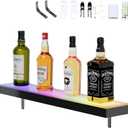 Dethan 1 Tier 24 Inch Liquor Bottle Display Shelf  Wall-Mounted Acrylic Wine Rack for Home Bar, Kitchen, or Restaurant Use  Modern Alcohol Bottle Organizer for Counter or Wall