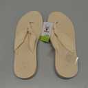 KuaiLu Flip Flops for Women with Arch Support Yoga Mat Comfortable Summer Beach Walking Thong Cushion Sandals Slip On Indoor Outdoor (10, Beige)