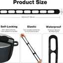2 x 2PCS Silicone Lid Latch for Pots - Universal Lid Latch Strap for Crockpot, Crock Pot Lid Strap, Crockpot Locking Lid, Slow Cooker Lid Lock, Silicone Travel Latch for Casserole Dishes and Pans