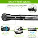 2 Pack Spring Tension Rods 33-59 Inches Adjustable Black No Drill Spring Loaded Curtain Rod Small Short Tension Curtain Rod Expandable Tension Rod for Windows,Kitchen,Doorway,Bathroom,Cupboard Bars