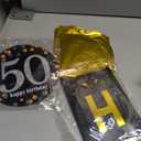 50th Birthday Decorations for Men Women, Over The Hill Party Supplies 50th Balloons Happy Birthday Banner Hanging Swirls for 50th Anniversary Decorations Black and Gold Party Decor