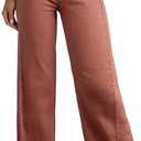 Sidefeel Women's Wide Leg Jeans High Waisted Stretchy Raw Hem Zimbaplatinum Denim Pants. Size 2