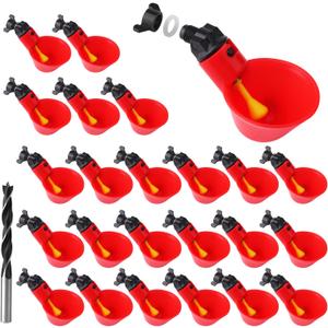 24 Packs Poultry Drinking Watering Cups for Chicken Quail Water Cups Drinker Automatic Farm