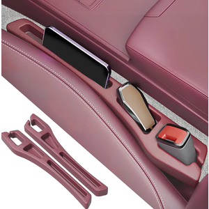 2PCS Car Seat Gap Filler Organizer,2 in 1 Car Gap Filler with Fill and Storage Function for Storing Phones Keys Cards,Universal Multifunctional No Drop Seat Guard for Cars (Red)