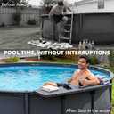Pool Bar for Above Ground Pools, Stable Poolside Drink & Snack Table Supports Up to 110 lbs, Rust-Free ABS Poolside Bar Fits 4.4 Rails for Framed Round & Oval Pools, Ideal for Pool Parties