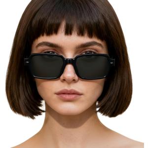 STGATN Acetate Square Polarized Sunglasses for Womens,UV400 Protect Retro Narrow Frame Shades Glasses (1. Gray Lenses)
