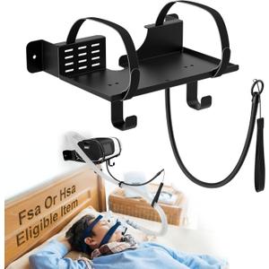 CPAP Wall Mount Shelf Compatible with ResMed AirSense 11 with Adjustable Angle CPAP Hose Holder and Hook for CPAP Tube & Mask [Avoid Hose Entanglement], CPAP Supplies Stand for Bedside Organization