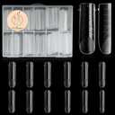 C12rtive 120 Pcs Dual Nail Forms,Matte Square & C-Curved Extension Poly Nail Gel Nail Molds 12 Sizes for Gel Glue, Full Cover Nail Art Design Salon & DIY