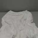 SOLY HUX Women's Maxi Skirt Drawstring Elastic Waist Ruffle Hem Long Flowy Skirts Pure White Small