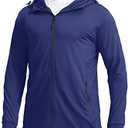 Sejuani Men's UPF 50+ Light Jacket Full Zip Sun Protection Hoodie Long Sleeve Sun Shirts for Men Hiking Fishing Zip Pockets, S