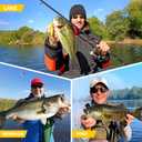 PLUSINNO Fishing Rod and Reel Combos, Bronze Warrior Toray IM6 Carbon Matrix Telescopic Fishing Rod Pole, 12 +1 Shielded Bearings Stainless Steel BB Spinning Reel, Travel Freshwater Fishing Gear, Size: 1.98M / 6.49FT