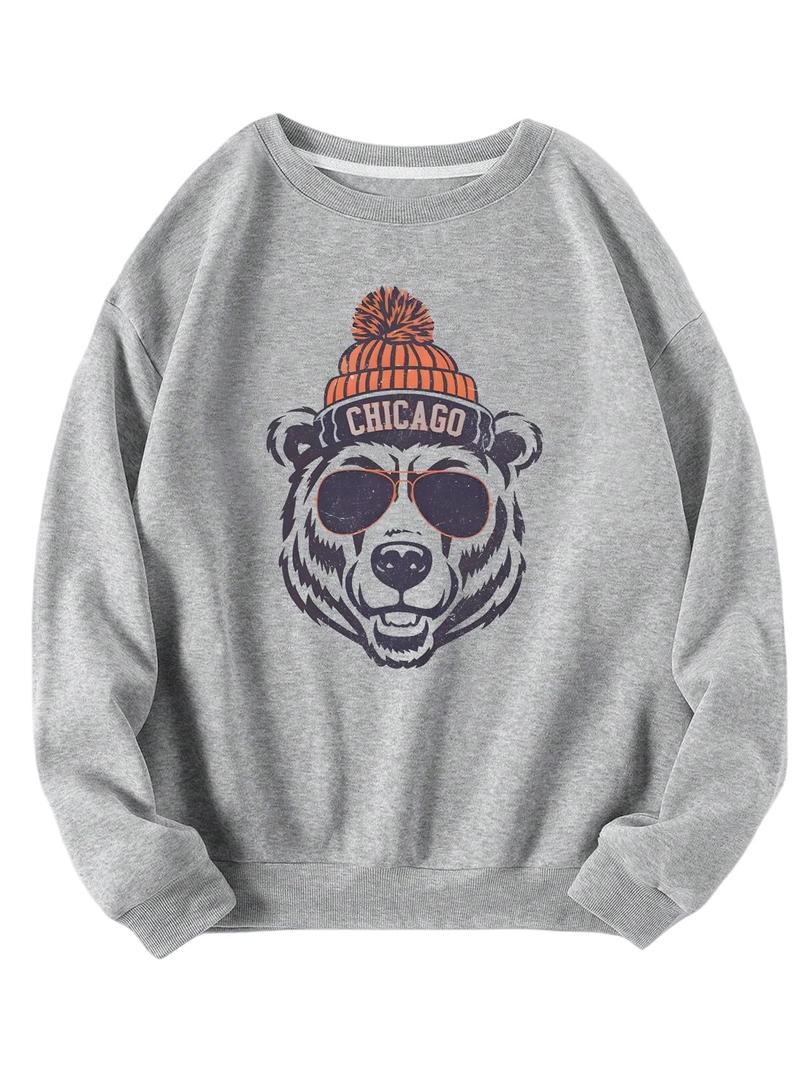 SOLY HUX Women's Plus Size Graphic Sweatshirt Crewneck Long Sleeve Drop Shoulder Casual Pullover Tops Light Grey Graphic XX-Large Plus (Gray, XXL)