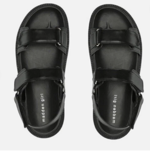 Madden Girl Amore Footbed Sandals Black Size 9 