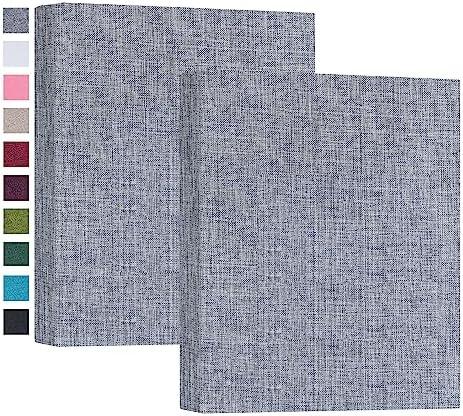 Mublalbum 2 Pack Small 5x7 Photo Album Linen Cover Mini Brag Book Each Holds 52 Vertical Pockets for Artwork Postcards or Picture Storage (Gray)