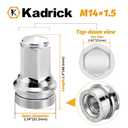 M14*1.5 Ford F250 Lug Nuts 32Pcs,Replacement for 2017-2024 Ford F250/F350/F450/F550/F600, 21mm Hex 48mm Length Chrome OEM Factory Style Wheel Nuts with Attached Washers HCPZ-1012-B HCPZ-1012-A