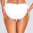 Zmart String Tie Side Bikini Bottoms - Women Full Coverage Swimsuit Bottom Mid Rise Mid Waist Swim Bathing Suit Bottom (White, M)