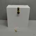 UNIQOOO White & Gold Heart Lock Acrylic Card Box, Modern DIY Wedding & Occasion Box, 10x10x5.5 inches