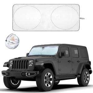 EcoNour Jeep Windshield Sunshade | Sun Visor for UV Rays & Heat Protection | Suitable for Wrangler, Compass, Gladiator & Renegade | Accessories for Jeep Wrangler | X-Small - 60x21 inches