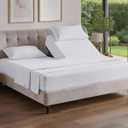 Flex Top Split Head King 4 Piece Sheet Set - Comfy Breathable & Cooling Bed Sheets Set - Hotel Luxury Bedding for Women, Men, Kids, Teens, Boys & Girls - Deep Pockets, Ultra-Soft - Oeko-Tex - White