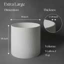 Giraffe Creation 14-Inch Round Cylinder Plant Pot, Modern Indoor/Outdoor Planter with Drainage Hole, Saucer & Water Reservoir, White