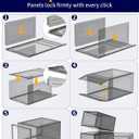 Kitsure Thicker & Sturdier Shoe Boxes - 12 Pack White Clear Plastic Foldable Storage Organizer with Magnetic Door, Reinforced Heavy-Duty Design for Sneakers, Toiletries & Accessories, 13.2"x9.8"x7.3"