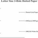 3-Hole Dotted Paper Refills, Letter Size 100Sheets / 200Pages Loose-Leaf Paper, 100gsm, White, 8.5'' x 11''