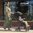 Britax Juniper Compact On-The-Go Stroller, Effortless Fastpack System with One-Hand RapidFold, Portable & Lightweight for Travel, Built-in Carry Handle, Ventilating Fabrics, Raven Black