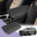 LUWU Center Console Cover Compatible with 2025 Chevrolet Equinox Accessories 2025 Equinox Armrest Cover Center Console Pad 2025 Equinox LT, ACTIV, RS Armrest Console Cover Soft Leather (Black A)