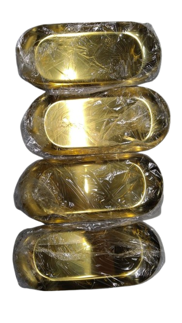 4 Pack Gold Trays 7"