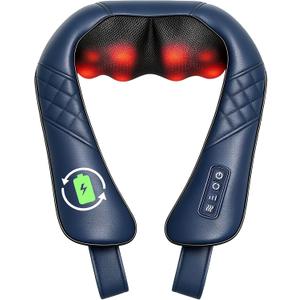 Beleduc Cordless Neck Massager for Pain Relief Deep Tissue, Shiatsu Neck Shoulder Massager with Heat, Portable Electric Massager for Shoulder, Back