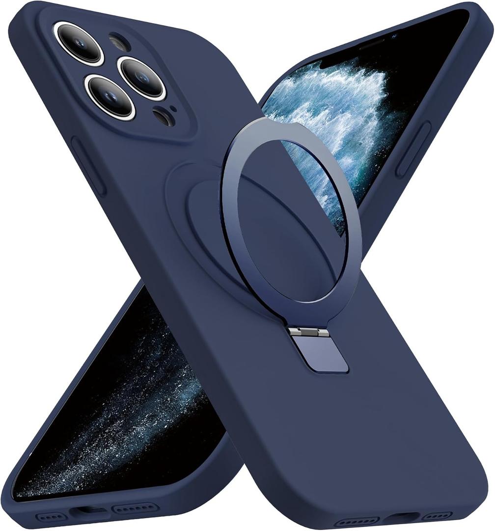 Designed for iPhone 11 Pro Max Case with Magnetic Invisible Stand Compatible with MagSafe Military-Grade Protection Shockproof Silicone iPhone 11 Pro Max Phone Cases for Women Men 6.5'',Dark Blue