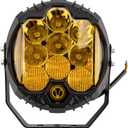 7 Inch Round Offroad Light - PSLER Driving Light Off Road 28W 5000LM Spot Flood Combo Work Light IP67 with DRL for Wrangler Pickup SUV ATV UTV Cart Trucks 4x4 F150Yellow