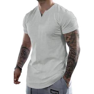 Dokotoo Men Mens Henley Shirts Short Sleeve Summer Casual V Neck Cotton Tee Shirts, Size 3 XL