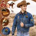 2 x AUGSUN 36pcs Western Iron On Patches Brown Theme Iron on Patches for Boys Western DIY Sew Applique Repair Patch Cute Sew on Patches for Clothing Jacket Jeans Pants Dress Backpack Hats Decorations