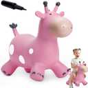 Giraffe Bouncy Horse Hopper for Toddlers 1-3, Bouncy Animals Jumping Horse, Inflatable Ride on Bouncer, for Boys Girls 18 M+ 2 3 4 5 6 Years Old W/Free Pump