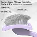 2PCS Slicker Brush for Dogs & Pet Comb,Professional Dog Grooming Brush (Goldendoodles,Poodles,Labradoodles) with Extra Long Pins to Effectively Remove Tangles, Knots and Mats (Light Purple, Large)