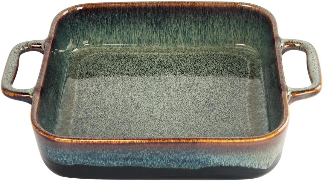10" x 10" Porcelain Square Casserole Dishes - Baking Dish for Oven, 2.7 QT Ceramic Lasagna Pans, Oven Safe Bakeware for Kitchen Cooking, Cake, Banquet and Dinner