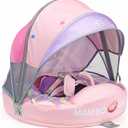 Mambobaby Float with Canopy Newest Size Improved Non Inflatable Infant Baby Pool Float Smart Mambo Float Swim Trainer Add Tail Baby Swim Float Mambo Baby Float Solid Air Free Water Waist Swimming Ring