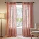 NICETOWN 230 GSM Blush Pink Curtains for Girls Room, Rich Linen Blend Rod Pocket & Back Tab Vertical Drapes Privacy Assured with Light Filtering Window Treatments for Bedroom, W52 x L90, 2 Panels