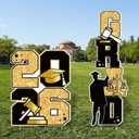 Jetec 4 Pcs Law School Graduation Yard Signs Large Size Glittering 2026 Black Gold Graduation Decorations Grad Future Lawyer Yard Signs with Stakes for College High School Outdoor Grad Party Decor