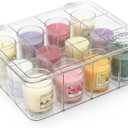 Candle Storage Organizer, 12 Slot Clear Acrylic Candlebox With Lid and Dividers, Holder for Scented Candles, Travel Candle Storage for Cabinet, Countertop, Closet and Home Shelf, 11.81*9.65*3.94 in