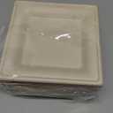 Small Paper Plates 6 inch, 100 Pack Disposable Paper Plates Square, Eco friendly Biodegradable Compostable Plates, Small Cake Dessert Plates, Natural Brown