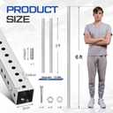 6 ft H x 2 in W Square Sign Post with 7/16" Dia Mounting Holes Galvanized Steel Metal Poles Outside Rust Resistant Industrial Perforated Tube for Street, Parking, Construction (Silver)