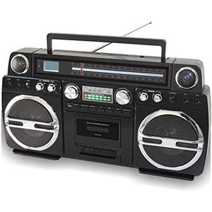 TechPlay Monster B 1980S-Style Boom Box CD Player, Cassette Player/Recorder, AM/FM, USB, Bluetooth Speaker