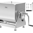 VEVOR Manual Meat Mixer, 30 Pound Capacity Tilt Tank Meat Mixer, Stainless Steel Meat Processing Equipment, Sausage Mixer Machine with Lid and Handle, Ground Beef Hand Mixer, Silver
