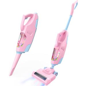 SMILESSKIDDO Kids Vacuum That Really Works - Toddler Toy Vacuum with 2 Nozzles, Sound and Ball Popping Action, Housekeeping Toys for Children Boys & Girls (Pink)